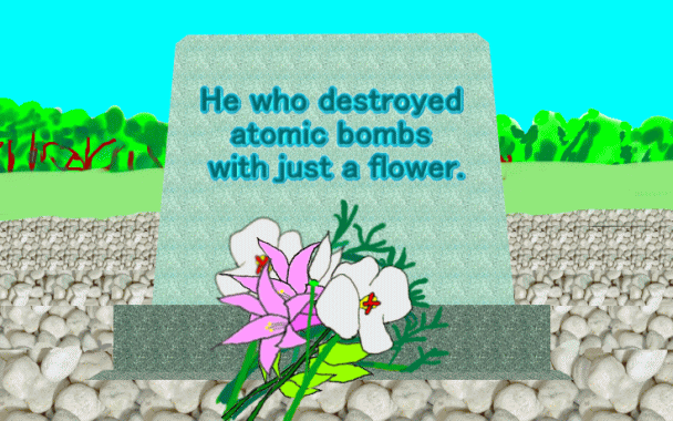 His grave is covered with flowers.