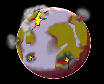 Battles on the war-torn planet