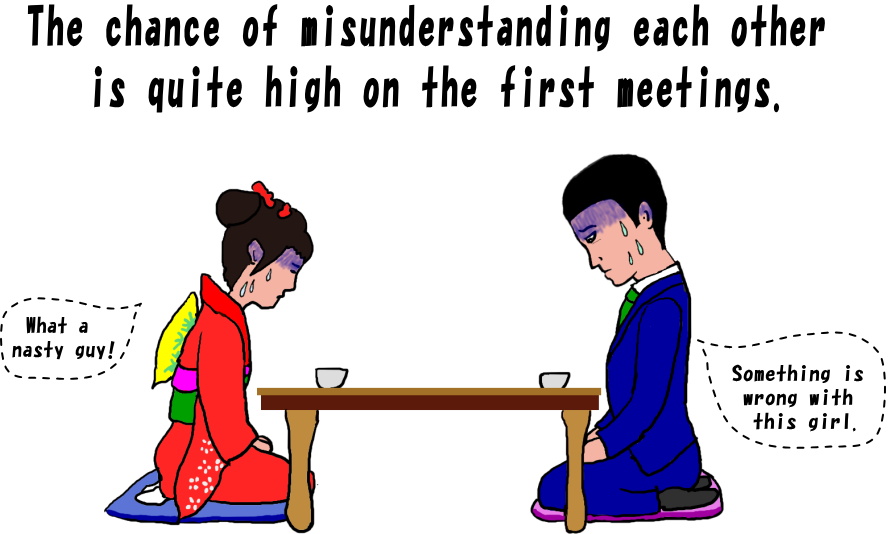 The chance of misunderstanding each other is quite high on the first meetings.