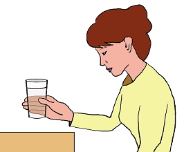 A glass of water