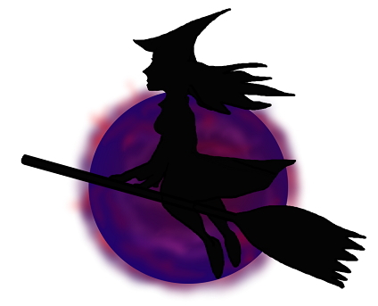 Picture of a witch on a star