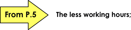 From P.5 The less working hours;