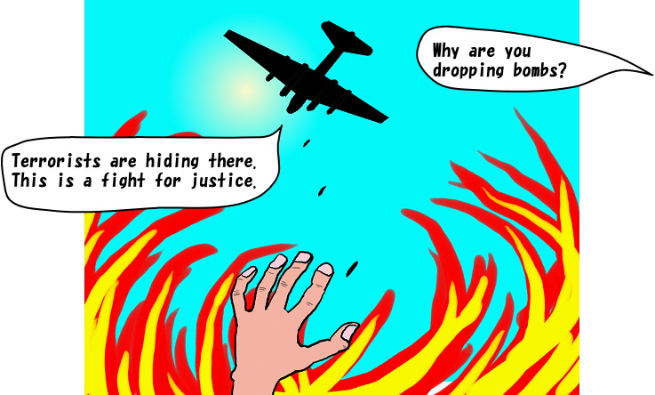 dropping bombs
