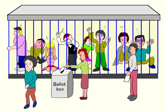 a picture of an election before the jail