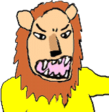Mr.Lion tried to punch.