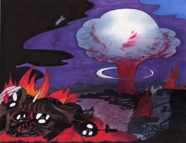 the image of atomic bomb - a mushroom cloud